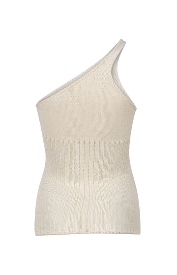 White Asymetric Knit Top