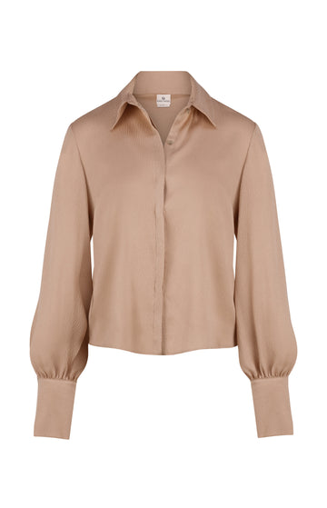 Beige Hammered Silk Shirt