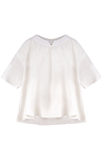 White Loose Fitted Top