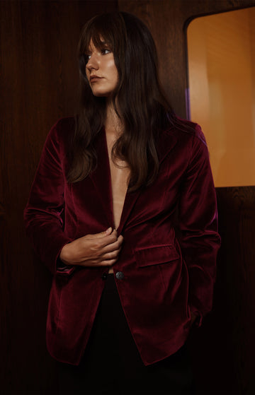 Red Velvet Tailored Jacket