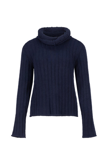 Navy Rib Knit Jumper