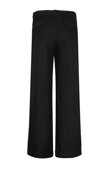 Black  Mid Rise Twill Trousers