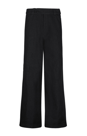 Black  Mid Rise Twill Trousers