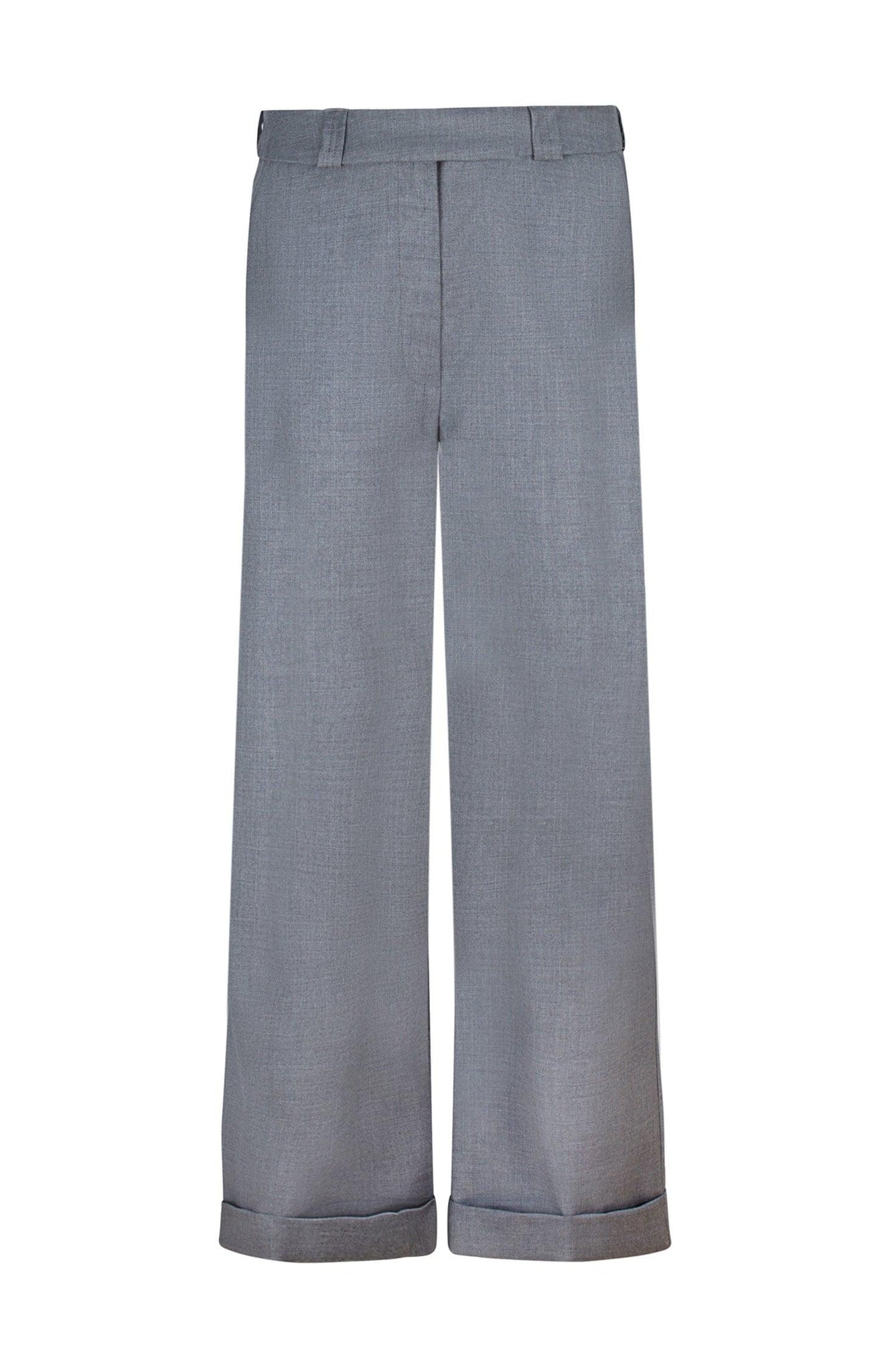 Grey Wool Mid-rise Trousers