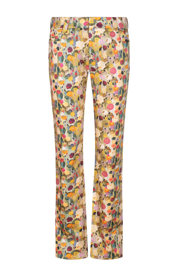 Multicoloured Floral Straight Cut Jeans