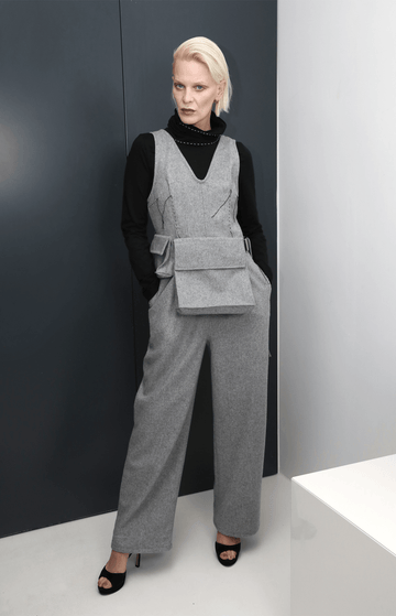 Light Grey Wool Jumpsuit