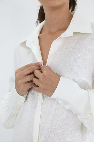 Cream Hammered Silk Shirt