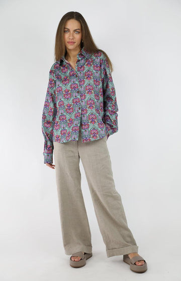 Multicoloured Cotton Print Loose Fit Shirt