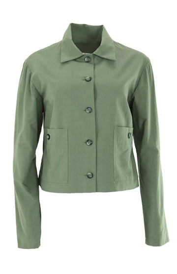 Green Jacket with Patch Pockets