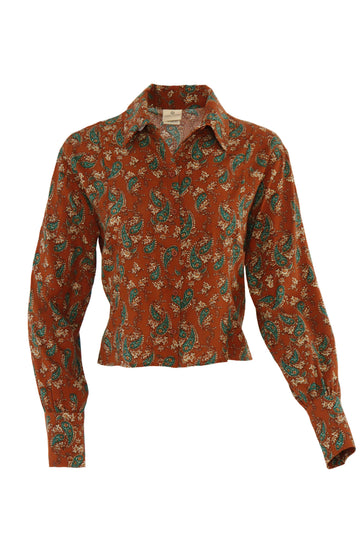 Terracotta Paisley Fitted Shirt